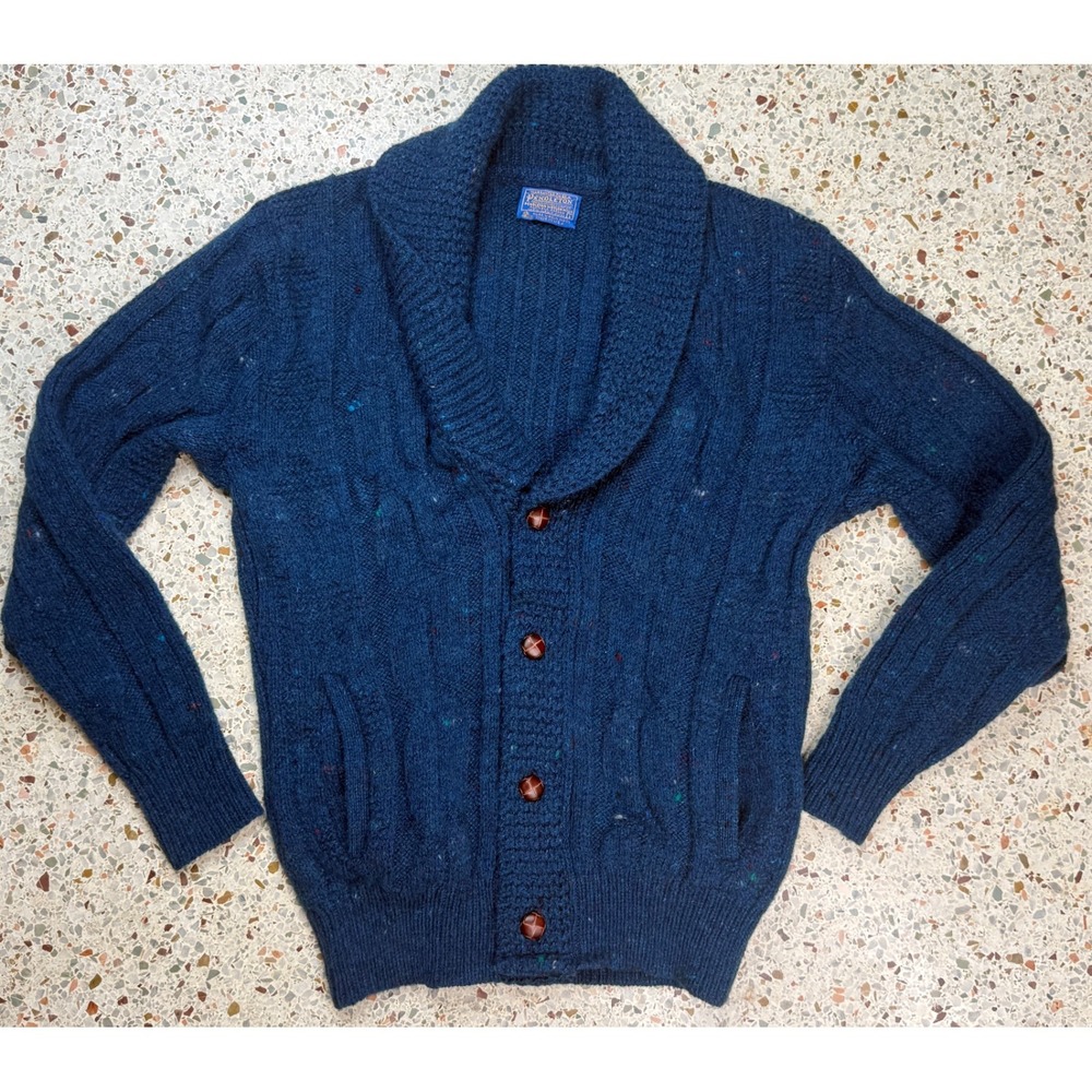 Pendleton Woolen‎ Mills Vtg Men's Blue Long Sleeve Cardigan Size Large